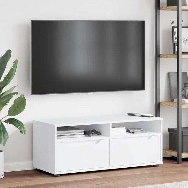 vidaXL TV Kaappi VISNES Valkoinen 100x40x38 cm Engineered Wood