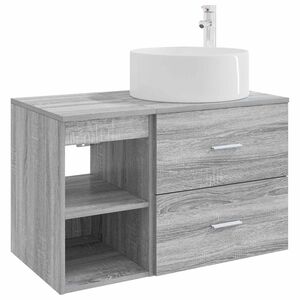 vidaXL Kylpyhuonekalustesetti 2 pcs Harmaa Sonoma Tekninen puu