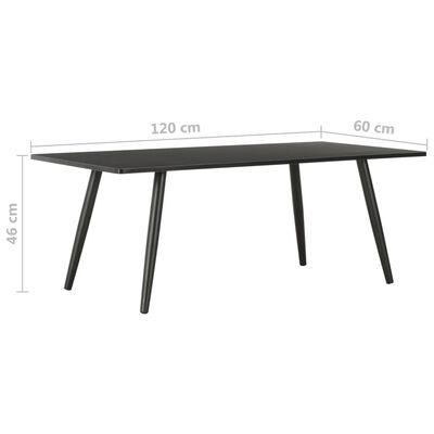 vidaXL Sohvapöytä musta 120x60x46 cm