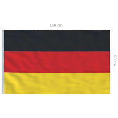 vidaXL Saksan lippu ja tanko alumiini 6,2 m