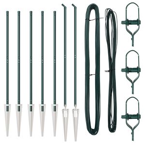 vidaXL Aidan pylväät 7 pcs Vihreä Ø32mm 180 cm Galvanoitu teräs