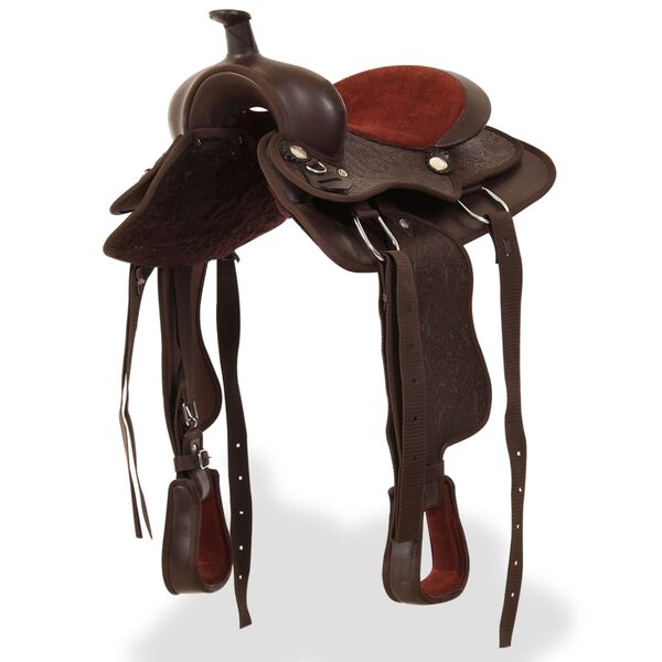 vidaXL L&auml;nnensatula, P&auml;itset ja Rintaremmi Aito Nahka 13" Ruskea