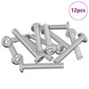 vidaXL Lukitusruuvi Yksiv&auml;rinen 12 kpl Hopea M6 x 35 mm Ter&auml;s