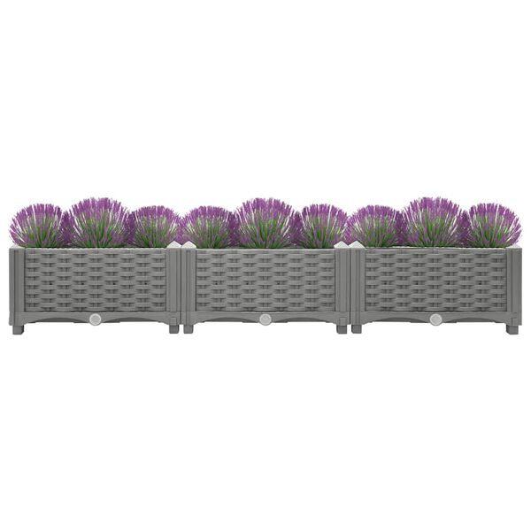 vidaXL Korotettu kukkalaatikko 120x40x23 cm polypropeeni