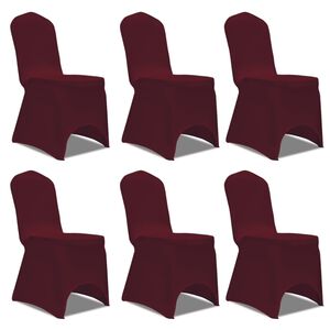 Tuolinp&auml;&auml;lliset Stretch Viininpunainen 6 kpl