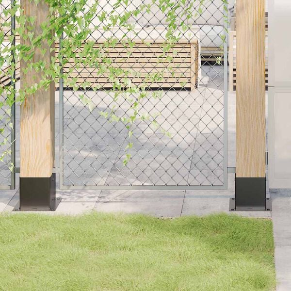 vidaXL Pylv&auml;iden pohjat neli&ouml; 12 kpl 141x141 mm jauhemaalattu ter&auml;s