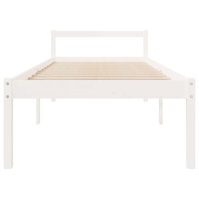 vidaXL Vanhusten sänky valkoinen 90x190 cm Single täysi mänty