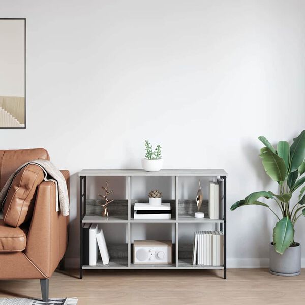 vidaXL Kirjahylly Harmaa Sonoma 102 x 32 x 72,5 cm Tekninen puu