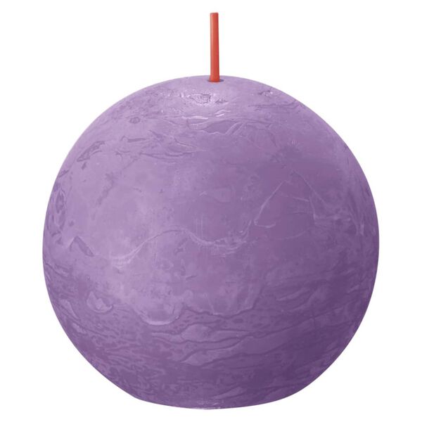 Bolsius Pallokynttil&auml;t Shine 6 kpl rustiikkinen 76x71 mm violetti