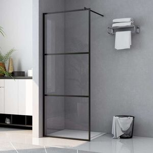 vidaXL Walk-in suihkun sein&auml;ke kirkas ESG-lasi musta 90x195 cm