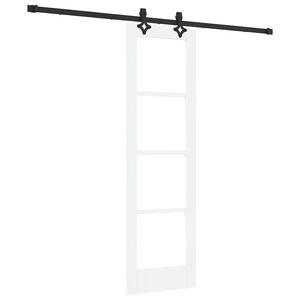 vidaXL Liukuovi Valkoinen 61 x 198,5 cm T&auml;ysi m&auml;nty ja lasi