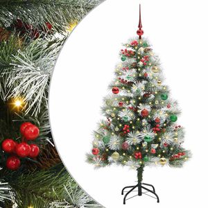vidaXL Tekojoulukuusi LED -nauhavalot Vihre&auml; ja valkoinen 150 cm