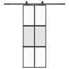 vidaXL liukuovi laitteistosarjalla musta 76x205 cm karkaistu lasi