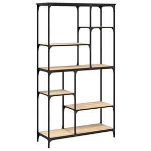 vidaXL Kirjahylly Sonoma-tammi 99x35,5x176 cm tekninen puu ja ter&auml;s