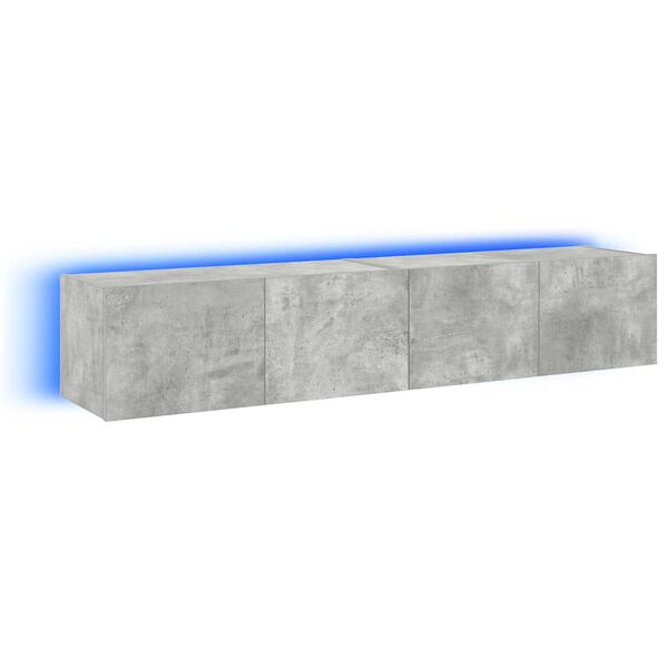 vidaXL TV-sein&auml;kaapit LED-valoilla 2 kpl betoninharmaa 80x35x31 cm