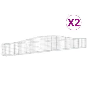 vidaXL Kaarevat kivikorit 2 kpl 400x30x40/60 cm galvanoitu rauta