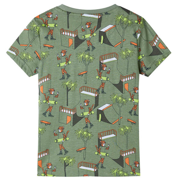 Lasten lyhythihainen pyjama vaalea khaki 140