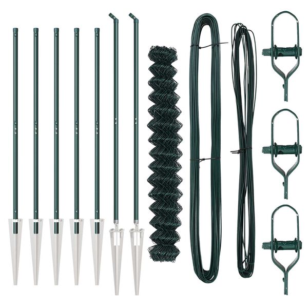 vidaXL Aitalatu Vihreä 10 x 1,6 m (60 x 60 mm verkko) Teräs ja PVC