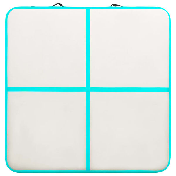 vidaXL Täytettävä voimistelumatto pumpulla 200x200x20 cm PVC vihreä