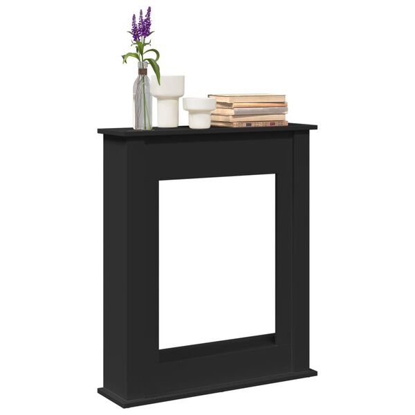 vidaXL Takkakehys musta 75x20x87,5 cm tekninen puu