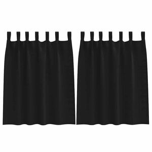 vidaXL Piment&auml;v&auml; verho renkailla 2 pcs Musta 140 x 140 cm Polyesteri