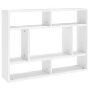 vidaXL Sein&auml;hylly valkoinen 75x16x55 cm tekninen puu