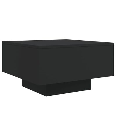 vidaXL Sohvapöytä LED-valoilla musta 55x55x31 cm