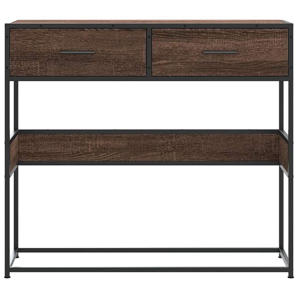 vidaXL Konsolip&ouml;yt&auml; ruskea tammi 90x35x80 cm tekninen puu