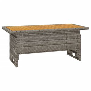 vidaXL Puutarhap&ouml;yt&auml; harmaa 100x50x43/63 cm akasiapuu ja polyrottinki