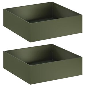vidaXL Puutarha ruukku 2 kpl Oliivinvihre&auml; 80 x 80 x 30 cm