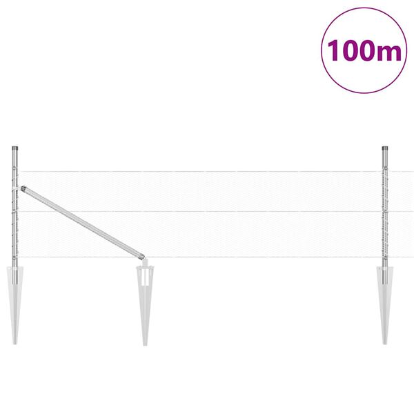 vidaXL Aitalatu Hopea 100 x 0,8 m (13 mm verkko) Ter&auml;s