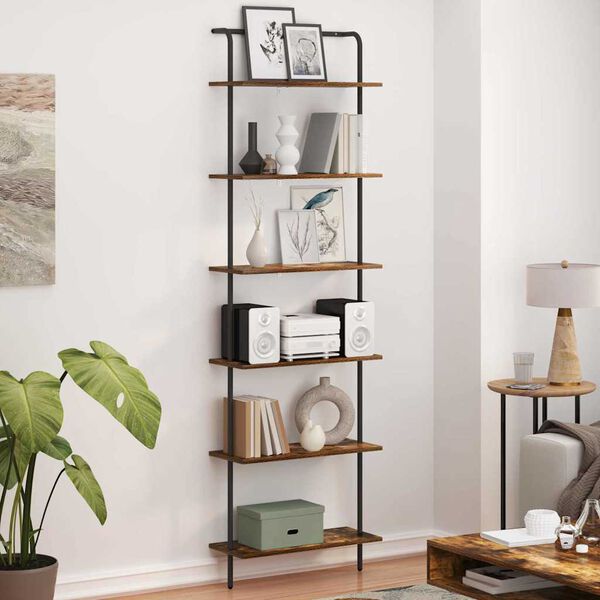 vidaXL Kirjahylly Savup&auml;hkin&auml; 60 x 24 x 203 cm Tekninen puu