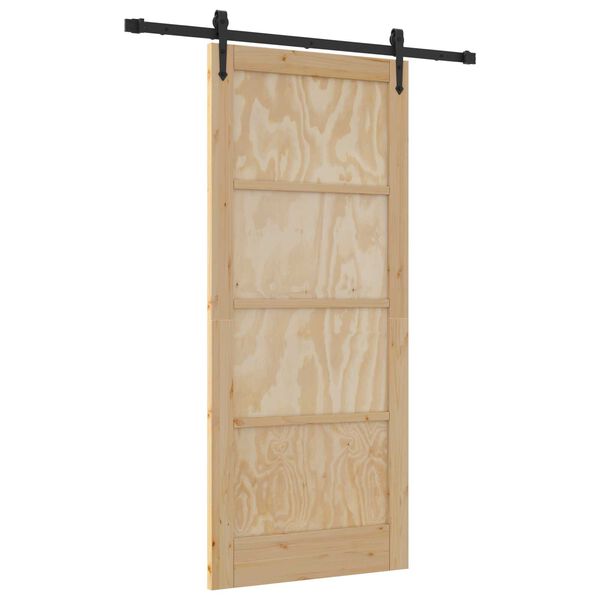 vidaXL Liukuovi ORKDAL Ruskea 86 x 198,5 cm Massiivinen m&auml;nty