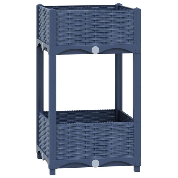 vidaXL Korotettu kukkalaatikko 40x40x71 cm polypropeeni