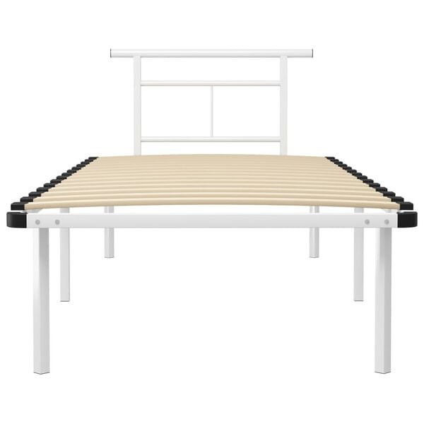 vidaXL S&auml;ngynrunko valkoinen metalli 90x200 cm