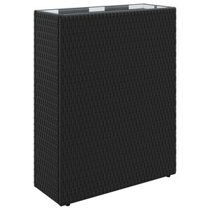 vidaXL Korkea ruukku Musta 55 x 22 x 70 cm polyrottinki