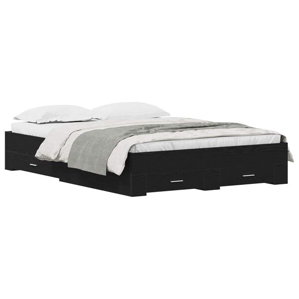 vidaXL S&auml;ngyn runko Musta tammi. 140 x 200 cm Tekninen puu