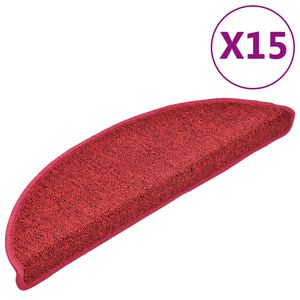 vidaXL Porrasmatot 15 kpl 56x17x3 cm punainen puolipy&ouml;re&auml;