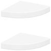vidaXL Kelluvat kulmahyllyt 2 kpl valkoinen 25x25x3,8 cm MDF
