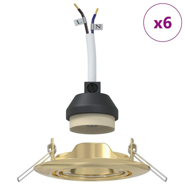 vidaXL Kohdevalo 6 pcs Kulta 9 x 9 x 2.5 cm Metalli