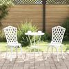 vidaXL Puutarhan Bistro Set 3 pcs Valkoinen Alumiini