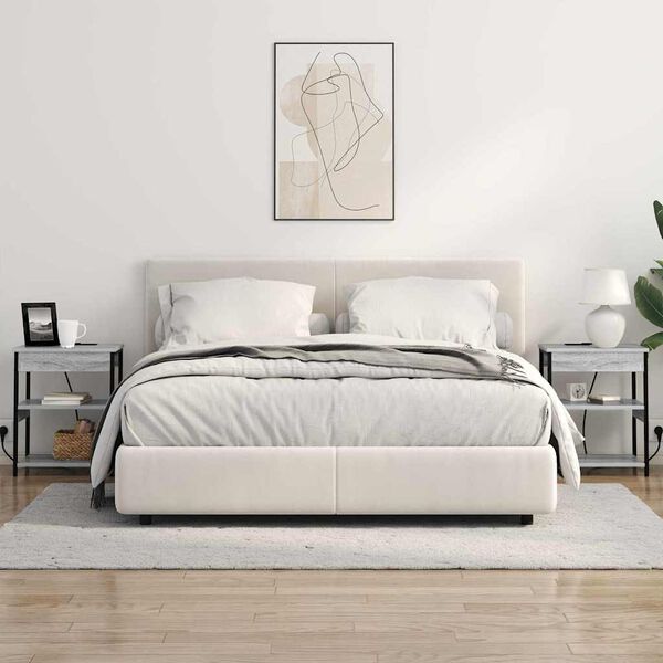 vidaXL Y&ouml;p&ouml;yt&auml;kaappi 2 pcs Harmaa Sonoma 41 x 31 x 51 cm Tekninen puu