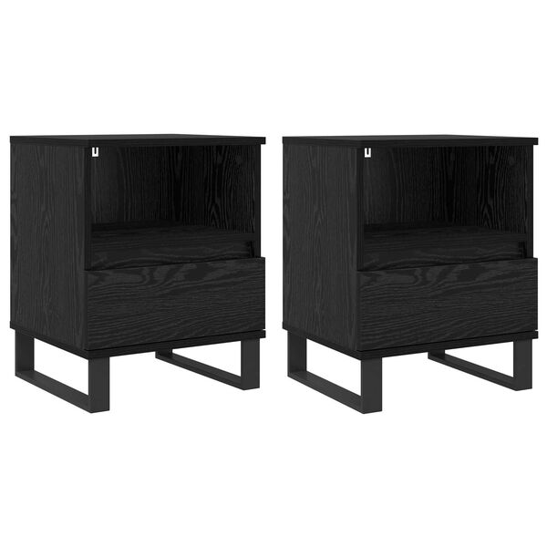 vidaXL S&auml;ngynkaappi Musta tammi. 40 x 35 x 50 cm Tekninen puu