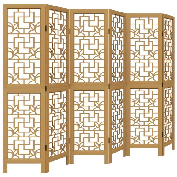 vidaXL 6-Paneelinen tilanjakaja ruskea t&auml;ysi keisaripuu