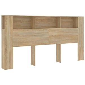 vidaXL S&auml;ngynp&auml;&auml;ty s&auml;ilytystilalla Sonoma-tammi 200x18,5x104,5 cm