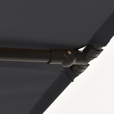 vidaXL Aurinkovarjo alumiinitanko 180x110 cm musta