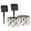 vidaXL Aurinkoenergia keijuvalot 2 kpl 2x200 LED kylm&auml; valk. sis&auml;/ulko