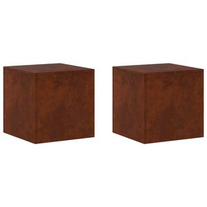 vidaXL Kasviteline 2 pcs Ruosteinen 40 x 40 x 40 cm S&auml;&auml;nkest&auml;v&auml; ter&auml;s