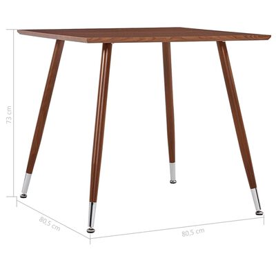 vidaXL Ruokapöytä ruskea 80,5x80,5x73 cm MDF