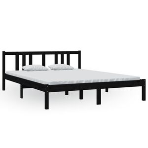 vidaXL S&auml;ngynrunko musta t&auml;ysi m&auml;nty 150x200 cm King Size